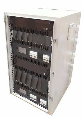 Dual - Three Phase Input 5.5kW 110VDC Float Charger + Three Phase Input 1.2kW 24VDC Float Charger -21U Floor Mount Cabinet Modular Battery Charger 24V 110V - Distribution & Transmission Substations