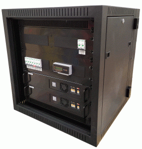 CAB365 Wall Mount Battery Charger 750W 24VDC with digital meter and alarm card and DC Distribution